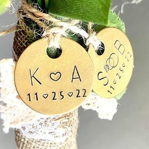 Personalized Bouquet Charm- Bride Gift- Bouquet Charm- Wedding Keepsake - Bridal
